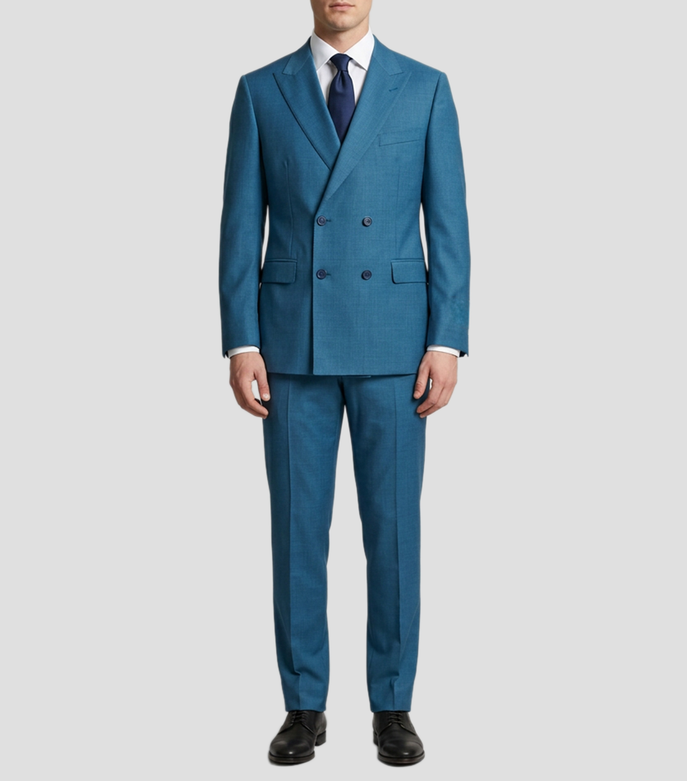 Traje de lana corte regular jaspeado Hombre